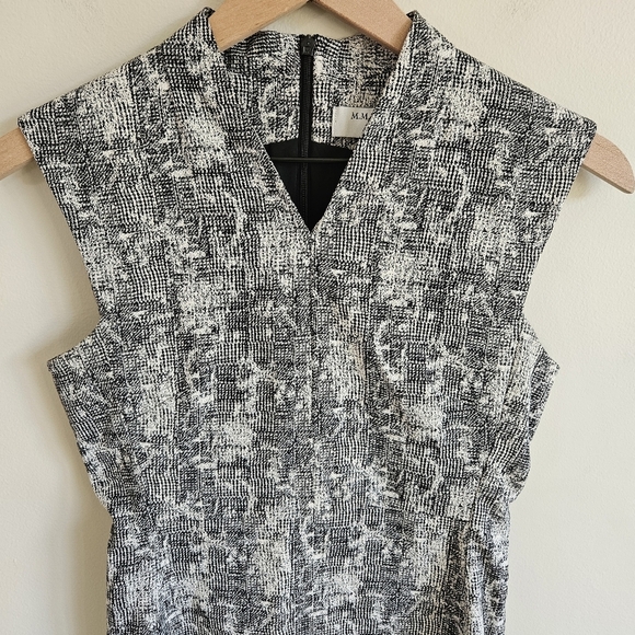 M.M La Fleur Black And White Crackle Aditi Knee Length Dress - Picture 4 of 13